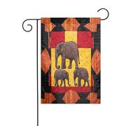 Drapeau de jardin double face pour décoration de terrasse, bannière de cour de 45 x 30 cm, drapeau de jardin éléphant africain pour l'extérieur, drapeau extérieur durable résistant à la décoloration