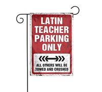 Drapeau de jardin double face pour enseignant latin parking uniquement Drapeau de jardin amusant Drapeau de jardin d'été Drapeau de jardin double face