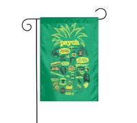 Drapeau de jardin double face pour extérieur 45 x 30 cm, citation psychique ananas, bannière décorative d'extérieur pour terrasse, pelouse, ferme, résistant à la décoloration, drapeau de maison de