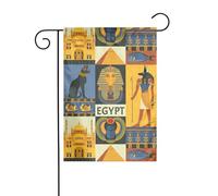 Drapeau de jardin double face pour extérieur 45 x 30 cm, série de tribus de l'Égypte antique, bannière décorative pour extérieur toutes saisons, pour terrasse, pelouse, ferme, résistant à la