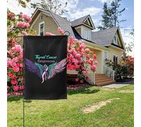 Drapeau de jardin double face pour la sensibilisation au cancer de la thyroïde, 28 x 40 pouces, décoration extérieure