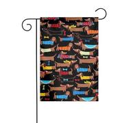 Drapeau de jardin double face pour l'extérieur 45 x 30 cm, I Love My Dog Teckels, bannière décorative d'extérieur pour terrasse, pelouse, ferme, résistant à la décoloration, drapeau de maison de