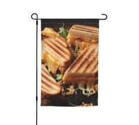 Drapeau de jardin double face pour sandwichs au fromage - 30,5 x 45,7 cm - Bannière extérieure saisonnière pour printemps, été, pelouse, porche, décoration d'intérieur, petit drapeau de jardin