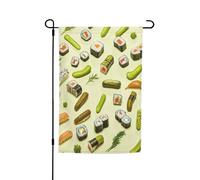 Drapeau de jardin double face pour sushis, aneth, cornichons, petits drapeaux de jardin pour l'extérieur, 30,5 x 45,7 cm, drapeau décoratif vertical pour toutes les saisons