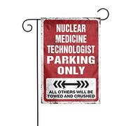 Drapeau de jardin double face pour technicien en médecine nucléaire Parking Only Drapeau de jardin double face