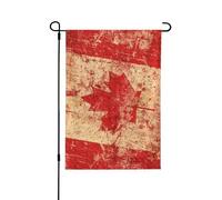 Drapeau de jardin double face représentant le Canada - Décoration résistante aux intempéries pour cour et terrasse - 32 x 46 cm