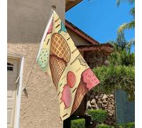 Drapeau de jardin double face résistant à la décoloration avec œillets en laiton pour pelouse, porche - 91 x 60 cm - Résistant à la décoloration - Bannière décorative d'extérieur - Motif crème glacée