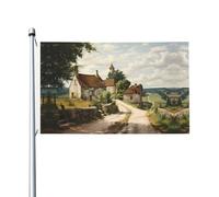 Drapeau de jardin double face Romance in the countryside, 90 x 150 cm, convient pour une utilisation toute l'année, pour décorer les porches, balcons et terrasses. Mât non inclus.