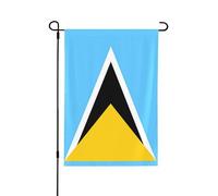 Drapeau de jardin double face Sainte-Lucie - Décoration résistante aux intempéries pour cour et terrasse - 32 x 46 cm