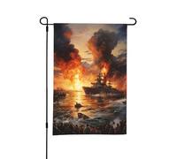 Drapeau de jardin double face style A, affiche de l'attaque japonaise sur Pearl Harbor, 30,5 x 45,7 cm, décoration extérieure