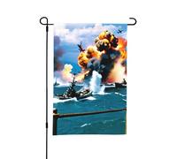 Drapeau de jardin double face style A « Attaque de Pearl Harbor », 30,5 x 45,7 cm, décoration extérieure