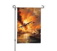 Drapeau de jardin double face style B, affiche de l'attaque japonaise sur Pearl Harbor, 30,5 x 45,7 cm, décoration extérieure