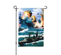 Drapeau de jardin double face style C « Attaque de Pearl Harbor », 30,5 x 45,7 cm, décoration extérieure