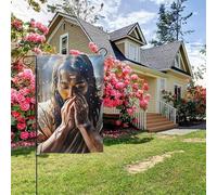 Drapeau de jardin double face style C, peinture de Jésus Divine Miséricorde, 28 x 40 pouces, décoration extérieure