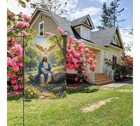 Drapeau de jardin double face style chrétien « La Divine Miséricorde de Dieu », 28 x 40 pouces, décoration extérieure