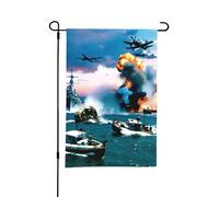 Drapeau de jardin double face style D « Attaque de Pearl Harbor », 30,5 x 45,7 cm, décoration extérieure