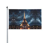 Drapeau de jardin double face Tour de Paris, 91,4 x 152,4 cm, convient pour les porches, balcons, pelouses, suspension intérieure et extérieure, résistant à la décoloration, mât non inclus.