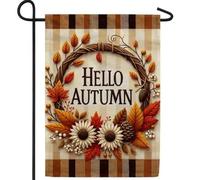 Drapeau de jardin double face Vichy Automne