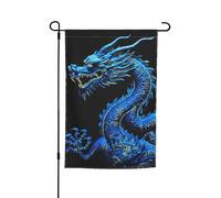 Drapeau de jardin dragon chinois bleu double face pour ferme, vacances, cour, 30,5 x 45,7 cm, bannière extérieure saisonnière pour printemps, été, pelouse, porche, décoration d'intérieur, petit