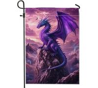 Drapeau de jardin dragon, créature fantastique, décoration extérieure, drapeau de cour double face pour décoration de la maison, bannière saisonnière et pelouse de vacances 30,5 x 45,7 cm