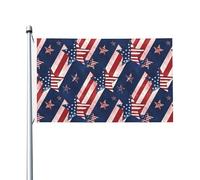 Drapeau de Jardin Drapeau américain à cinq branches Drapeaux 90X150cm | Couleurs Vives Suspendus Fanion Personnalisée Drapeau Pirate pour Anniversaire Intérieur Bar