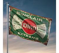 Drapeau de jardin drôle vintage Sinclair Dino Extreme Essence Drapeau Décoration de porte Drapeaux pour chambre drôle (30 x 45 cm)