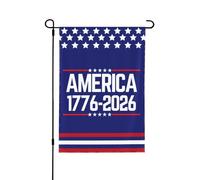 Drapeau de jardin du 250e anniversaire de l'Amérique 12x18 1776 2026 Panneau de jardin du 250e anniversaire de l'Amérique Dieu bénisse les drapeaux de la maison des patriotes des États-Unis sans mât