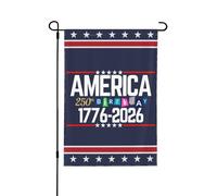 Drapeau de jardin du 250e anniversaire de l'Amérique 12x18 1776 2026 Panneau de jardin du 250e anniversaire de l'Amérique Dieu bénisse les drapeaux de la maison des patriotes des États-Unis sans mât