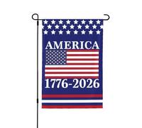 Drapeau de jardin du 250e anniversaire de l'Amérique 12x18 1776 2026 Panneau de jardin du 250e anniversaire de l'Amérique Dieu bénisse les drapeaux de la maison des patriotes des États-Unis sans mât