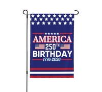 Drapeau de jardin du 250e anniversaire de l'Amérique 12x18 1776 2026 Panneau de jardin du 250e anniversaire de l'Amérique Dieu bénisse les drapeaux de la maison des patriotes des États-Unis sans mât