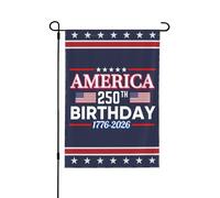 Drapeau de jardin du 250e anniversaire de l'Amérique 12x18 1776 2026 Panneau de jardin du 250e anniversaire de l'Amérique Dieu bénisse les drapeaux de la maison des patriotes des États-Unis sans mât