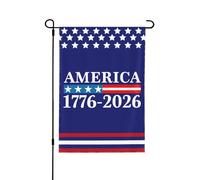 Drapeau de jardin du 250e anniversaire de l'Amérique 12x18 1776 2026 Panneau de jardin du 250e anniversaire de l'Amérique Dieu bénisse les drapeaux de la maison des patriotes des États-Unis sans mât