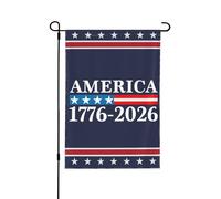Drapeau de jardin du 250e anniversaire de l'Amérique 12x18 1776 2026 Panneau de jardin du 250e anniversaire de l'Amérique Dieu bénisse les drapeaux de la maison des patriotes des États-Unis sans mât