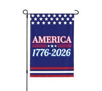 Drapeau de jardin du 250e anniversaire de l'Amérique 28"X40" 1776 2026 Panneau de jardin du 250e anniversaire de l'Amérique Dieu bénisse les drapeaux de la maison des patriotes des États-Unis sans mâ