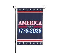 Drapeau de jardin du 250e anniversaire de l'Amérique 28"X40" 1776 2026 Panneau de jardin du 250e anniversaire de l'Amérique Dieu bénisse les drapeaux de la maison des patriotes des États-Unis sans mâ