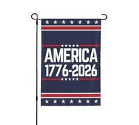 Drapeau de jardin du 250e anniversaire de l'Amérique 28"X40" 1776 2026 Panneau de jardin du 250e anniversaire de l'Amérique Dieu bénisse les drapeaux de la maison des patriotes des États-Unis sans mâ