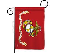 Drapeau de jardin du Corps des Marines - Armed Forces USMC Semper Fi United States American Military Veteran Retraite Official - Bannière de décoration de maison, cadeau double face, fabriqué aux