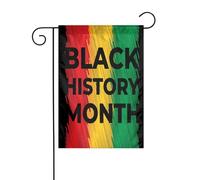 Drapeau de jardin du Mois de l'histoire des Noirs 12 x 18 pouces Drapeaux extérieurs double face Bannières de bienvenue Drapeau de vacances pour décoration de jardin de fête