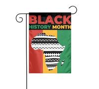 Drapeau de jardin du Mois de l'histoire des Noirs 12 x 18 pouces Drapeaux extérieurs double face Bannières de bienvenue Drapeau de vacances pour décoration de jardin de fête