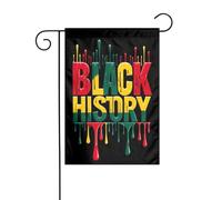Drapeau de jardin du Mois de l'histoire des Noirs 12 x 18 pouces Drapeaux extérieurs double face Bannières de bienvenue Drapeau de vacances pour décoration de jardin de fête
