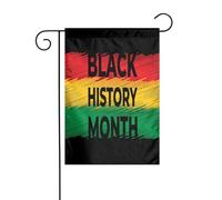 Drapeau de jardin du Mois de l'histoire des Noirs 12 x 18 pouces Drapeaux extérieurs double face Bannières de bienvenue Drapeau de vacances pour décoration de jardin de fête