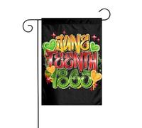 Drapeau de jardin du Mois de l'histoire des Noirs de Juneteenth 1865, 30,5 x 45,7 cm, double face, pour extérieur, bannières de bienvenue, drapeau de vacances pour décoration de fête