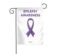 Drapeau de jardin du mois de sensibilisation à l'épilepsie avec ruban violet Décoration parfaite pour la cour 12 x 18 pouces Décoration extérieure double face Bannière de décoration de fête de ferme
