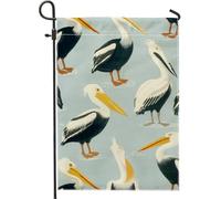 Drapeau de jardin du paradis des oiseaux côtiers, bannière décorative en toile de jute double face, décoration de pelouse pour l'été, la maison et la plage, 30,5 x 45,7 cm