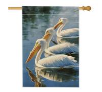 Drapeau de jardin du paradis des oiseaux côtiers, oiseaux à plumes blanches, bannière de faune d'été, drapeau de cour en polyester double face, décoration de pelouse de plage, 71 x 101,6 cm