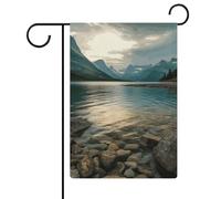 Drapeau de jardin du parc national des glaciers, double face, 30,5 x 45,7 cm, drapeau vertical en lin, drapeaux de maison durables pour les fêtes de fin d'année décoratives en plein air