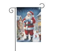 Drapeau de jardin du Père Noël et de la neige double face 30,5 x 45,7 cm, drapeaux pour décorations de vacances en plein air, drapeau de cour durable