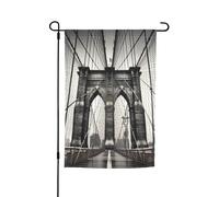 Drapeau de jardin du pont de Brooklyn 30,5 x 45,7 cm pour printemps, été, automne, hiver, drapeaux saisonniers double face, bannière d'extérieur et d'intérieur pour décoration de maison