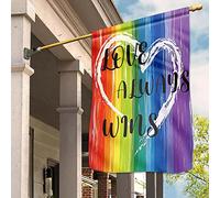 Drapeau De Jardin Durable Drapeau De Décoration Drapeaux De Pirate L'Amour Triomphe Toujours À L'Aquarelle Pendant Le Mois Des Fiertés Lgbt, Décoration De Jardin Pour Couple Lgbt M