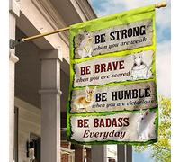 Drapeau De Jardin Durable Jardin Signe Supérieure Drapeaux De Pirate Lapin Sois Fort, Sois Courageux, Sois Humble, Sois Badass Au Quotidien, Décoration De Jardin Pour Les Amoureux Des Lapins M